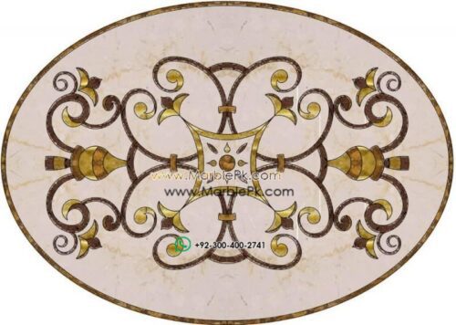 Motif Medallion Phool INLAY Floor mpk rc 376